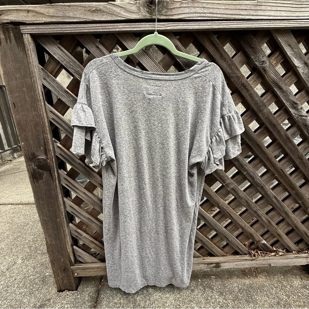 Current/Elliott Dress Ruffle Sleeve Roadie T-Shirt Mini Dress | Sz Large (3) - Picture 5 of 10